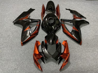 Best Black and Burnt Orange Suzuki GSXR 600-750 Motorcycle Fairings 2006-2007