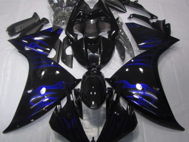 Best Black & Blue Flame Yamaha R1 Motorcycle Fairings 2009-2012