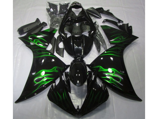 Best Black & Green Flame Yamaha R1 Motorcycle Fairings 2009-2012 Best Black & Green Flame Yamaha R1 Motorcycle Fairings 2009-2012