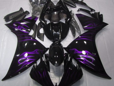 Best Black & Purple Flame Yamaha R1 Motorcycle Fairings 2009-2012