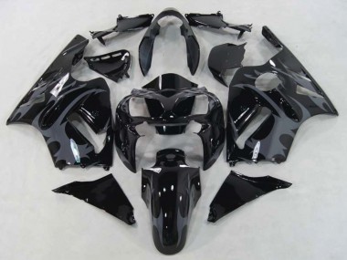 Best Black Warrior Kawasaki ZX12R Motorcycle Fairings 2002-2005
