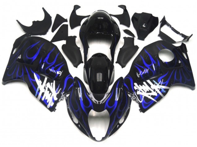 Best Black with Deep Blue flame Suzuki GSXR 1300 Motorcycle Fairings 1997-2007
