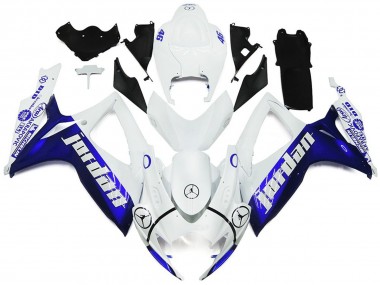 Best Blue and White Jordan Gloss Style Suzuki GSXR 600-750 Motorcycle Fairings 2006-2007