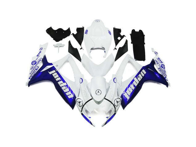 Best Blue and White Jordan Gloss Style Suzuki GSXR 600-750 Motorcycle Fairings 2006-2007 Best Blue and White Jordan Gloss Style Suzuki GSXR 600-750 Motorcycle Fairings 2006-2007