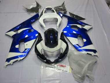 Best Blue and White Suzuki GSXR 600-750 Motorcycle Fairings 2001-2003