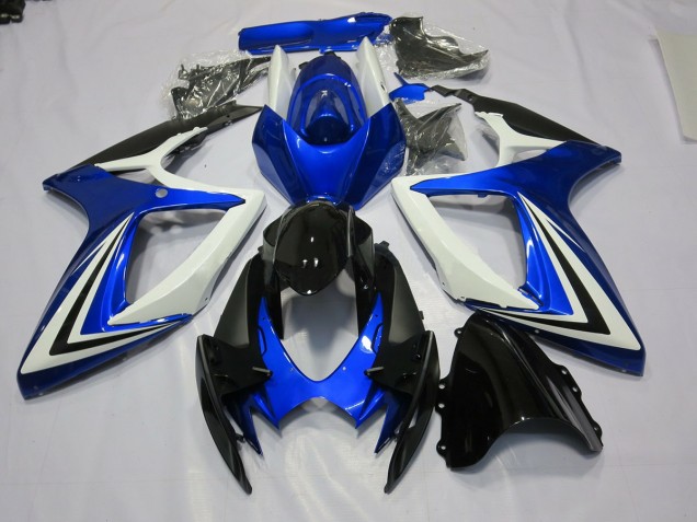 Best Blue Black and White Suzuki GSXR 600-750 Motorcycle Fairings 2006-2007 Best Blue Black and White Suzuki GSXR 600-750 Motorcycle Fairings 2006-2007
