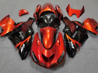 Best Burnt Orange Black Kawasaki ZX14R Motorcycle Fairings 2006-2011