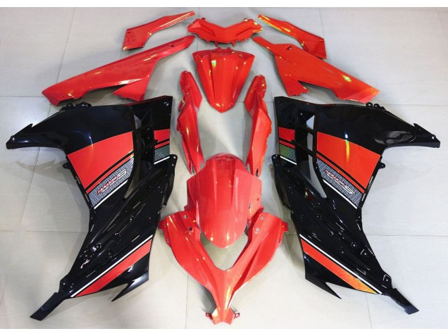 Best Candy Red and Black Kawasaki Ninja 300 Motorcycle Fairings 2013-2018