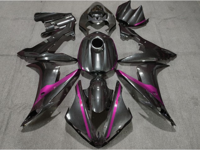 Best Carbon Style w Pink Yamaha R1 Motorcycle Fairings 2004-2006