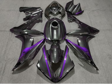 Best Carbon Style w Purple Yamaha R1 Motorcycle Fairings 2004-2006