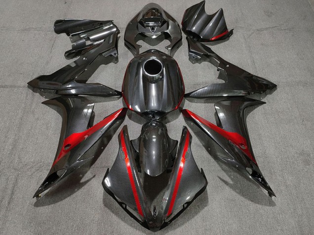 Best Carbon Style w Red Yamaha R1 Motorcycle Fairings 2004-2006 Best Carbon Style w Red Yamaha R1 Motorcycle Fairings 2004-2006