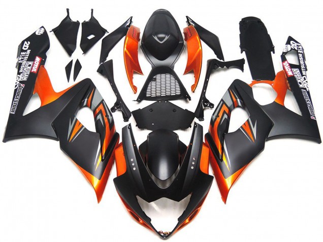 Best Custom Matte and Gloss Black and Orange Suzuki GSXR 1000 Motorcycle Fairings 2005-2006 Best Custom Matte and Gloss Black and Orange Suzuki GSXR 1000 Motorcycle Fairings 2005-2006