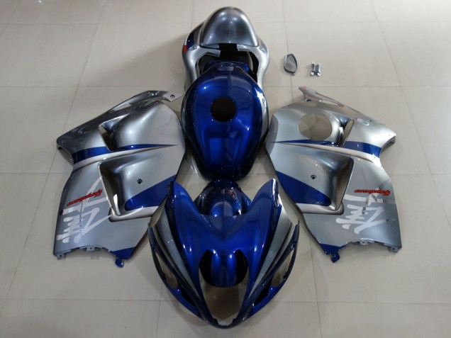 Best Deep Blue & Silver Suzuki GSXR 1300 Motorcycle Fairings 1997-2007