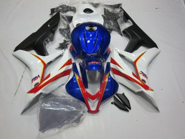 Best Deep Blue White and Red HRC Honda CBR600RR Motorcycle Fairings 2007-2008