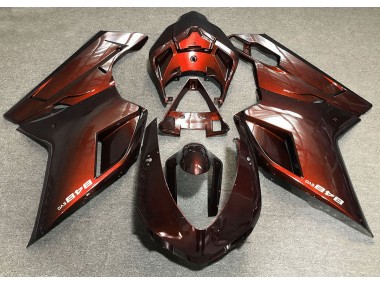 Best Deep Orange Ducati 848 1098 1198 Motorcycle Fairings 2007-2012