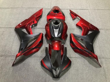 Best Deep Red and Matte Black Honda CBR600RR Motorcycle Fairings 2007-2008