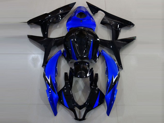 Best Gloss Black and Blue Honda CBR600RR Motorcycle Fairings 2007-2008