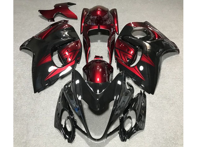 Best Gloss Black and Deep Red Suzuki GSXR 1300 Motorcycle Fairings 2008-2019