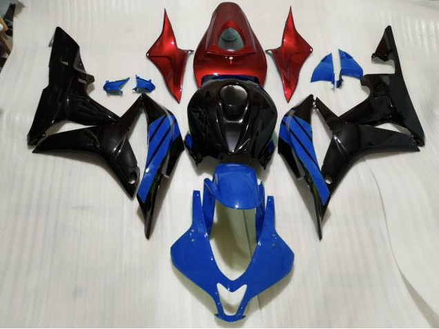 Best Gloss Black & Blue and Red Accents Honda CBR600RR Motorcycle Fairings 2007-2008