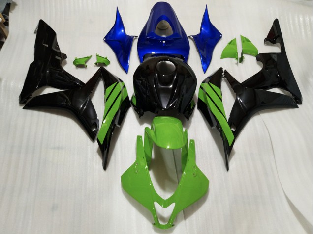 Best Gloss Black & Green and Blue Accents Honda CBR600RR Motorcycle Fairings 2007-2008 Best Gloss Black & Green and Blue Accents Honda CBR600RR Motorcycle Fairings 2007-2008
