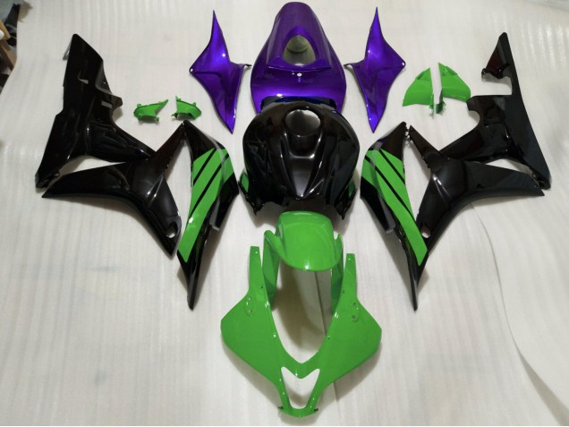Best Gloss Black & Green and Purple Accents Honda CBR600RR Motorcycle Fairings 2007-2008 Best Gloss Black & Green and Purple Accents Honda CBR600RR Motorcycle Fairings 2007-2008