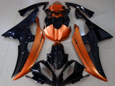 Best Gloss Black & Light Orange Yamaha R6 Motorcycle Fairings 2008-2016