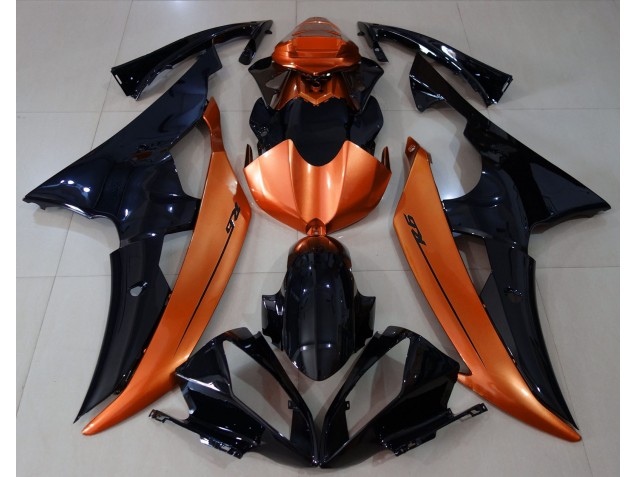 Best Gloss Black & Light Orange Yamaha R6 Motorcycle Fairings 2008-2016