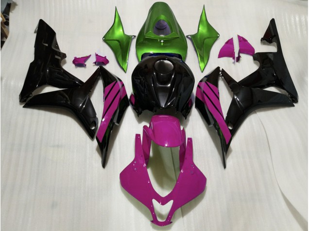 Best Gloss Black & Pink and Green Accents Honda CBR600RR Motorcycle Fairings 2007-2008