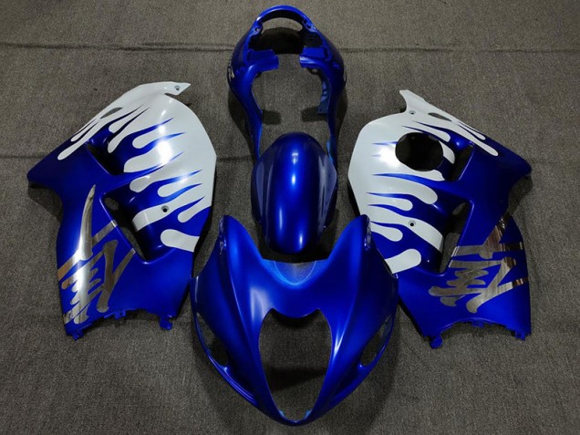 Best Gloss Blue and White Suzuki GSXR 1300 Motorcycle Fairings 1997-2007