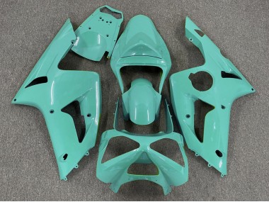 Best Gloss Cyan Plain Kawasaki ZX6R Motorcycle Fairings 2003-2004