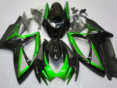 Best Gloss Green and Black Suzuki GSXR 600-750 Motorcycle Fairings 2006-2007