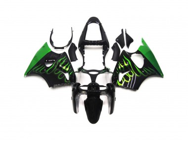 Best Gloss Green Flame Plain Kawasaki ZX6R Motorcycle Fairings 2000-2002