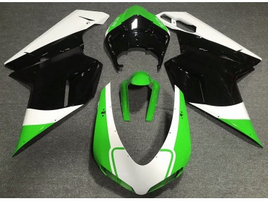 Best Gloss Green White and Black Ducati 848 1098 1198 Motorcycle Fairings 2007-2012