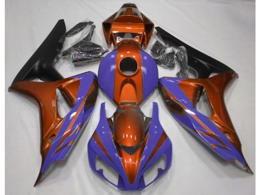 Best Gloss Orange and Dark Blue Honda CBR1000RR Motorcycle Fairings 2006-2007
