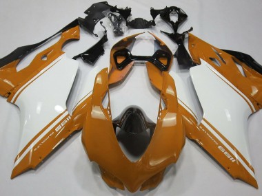 Best Gloss Orange White and Black Ducati 1199 Motorcycle Fairings