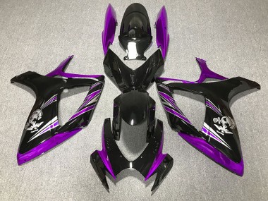 Best Gloss Purple and Black Design Suzuki GSXR 600-750 Motorcycle Fairings 2006-2007