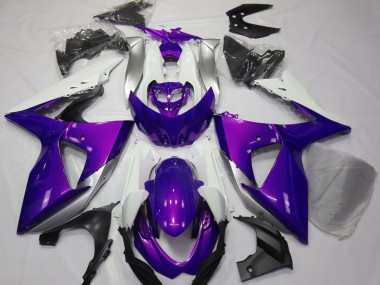 Best Gloss Purple & White Suzuki GSXR 1000 Motorcycle Fairings 2009-2016