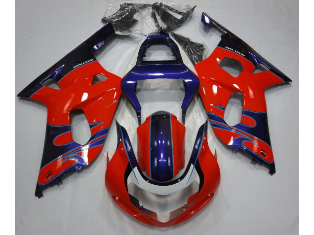 Best Gloss Red & Blue Suzuki GSXR 600-750 Motorcycle Fairings 2001-2003