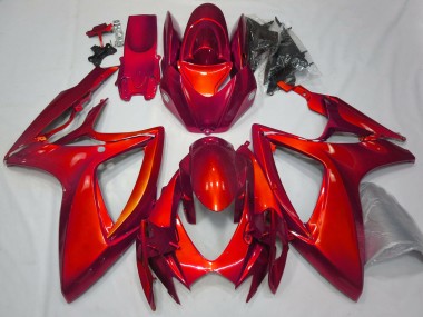 Best Gloss Red Plain Suzuki GSXR 600-750 Motorcycle Fairings 2006-2007