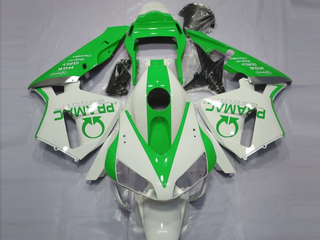 Best Gloss White and Green PRAMAC Honda CBR600RR Motorcycle Fairings 2003-2004