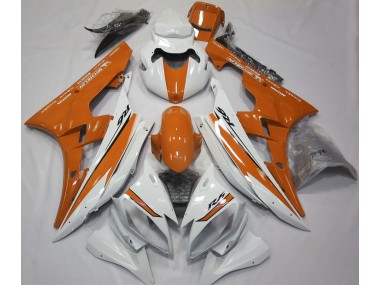 Best Gloss White and Orange Yamaha R6 Motorcycle Fairings 2006-2007