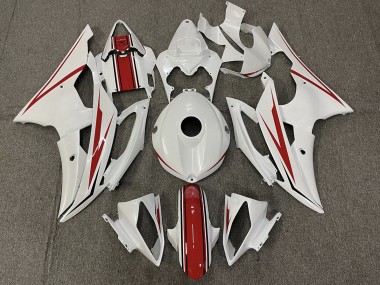 Best Gloss White and Red Yamaha R6 Motorcycle Fairings 2008-2016