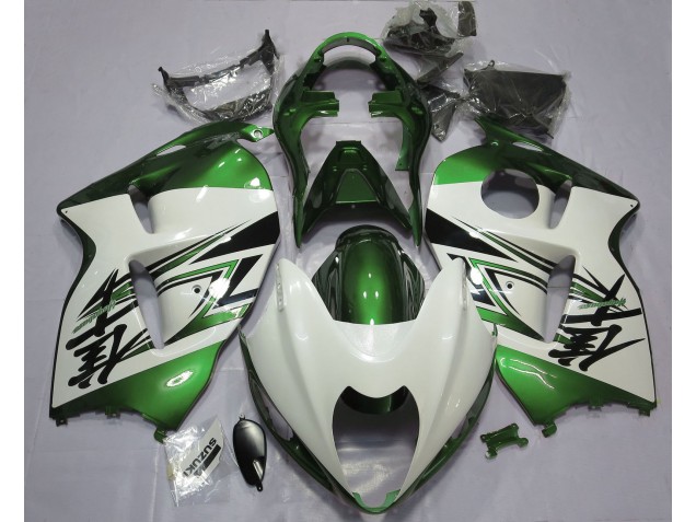 Best Gloss White & Green Suzuki GSXR 1300 Motorcycle Fairings 1997-2007 Best Gloss White & Green Suzuki GSXR 1300 Motorcycle Fairings 1997-2007