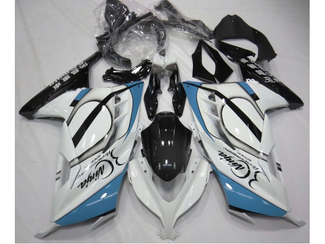 Best Gloss White & Light Blue Kawasaki Ninja 300 Motorcycle Fairings 2013-2018