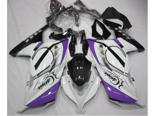 Best Gloss White & Purple Kawasaki Ninja 300 Motorcycle Fairings 2013-2018