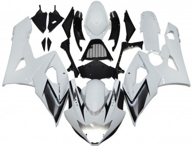 Best Gloss White Style with Silver Hints Suzuki GSXR 1000 Motorcycle Fairings 2005-2006