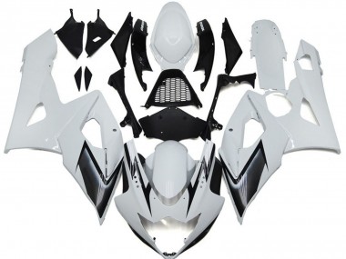 Best Gloss White Style with Silver Hints Suzuki GSXR 1000 Motorcycle Fairings 2005-2006