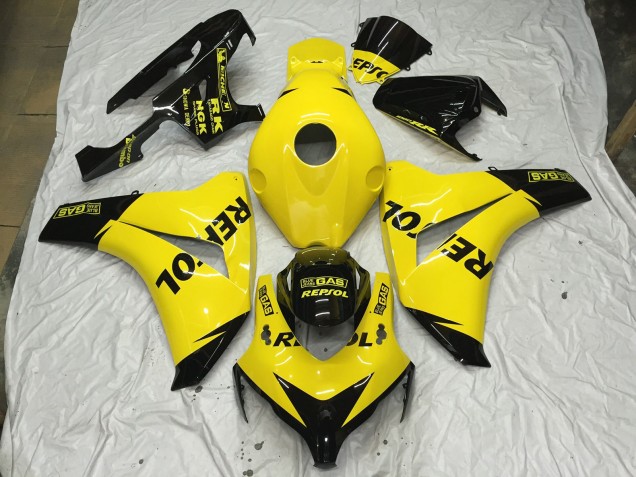 Best Gloss YELLOW (w) logo Honda CBR1000RR Motorcycle Fairings 2008-2011