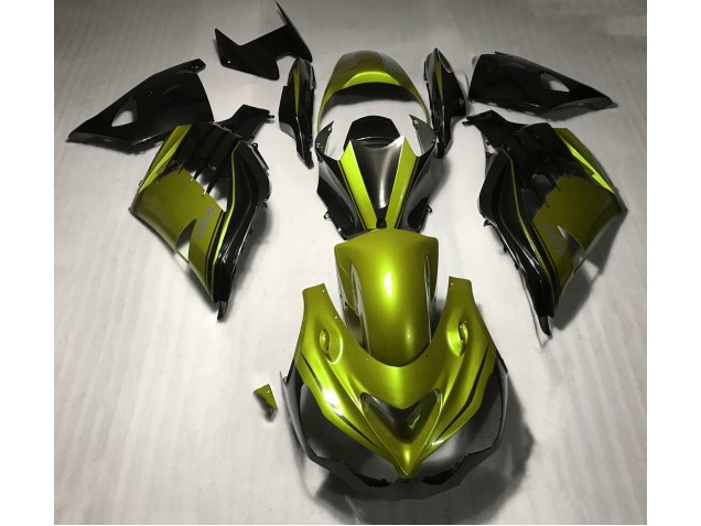Best Gloss Yellow and Black Kawasaki ZX14R Motorcycle Fairings 2012-2019