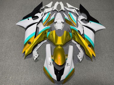 Best Gold and Light Blue Gloss Yamaha R6 Motorcycle Fairings 2017-2019
